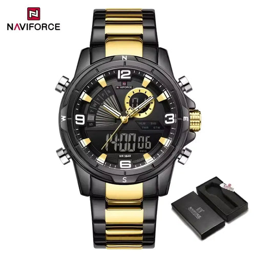 Naviforce 9257 For Men - Black Gold