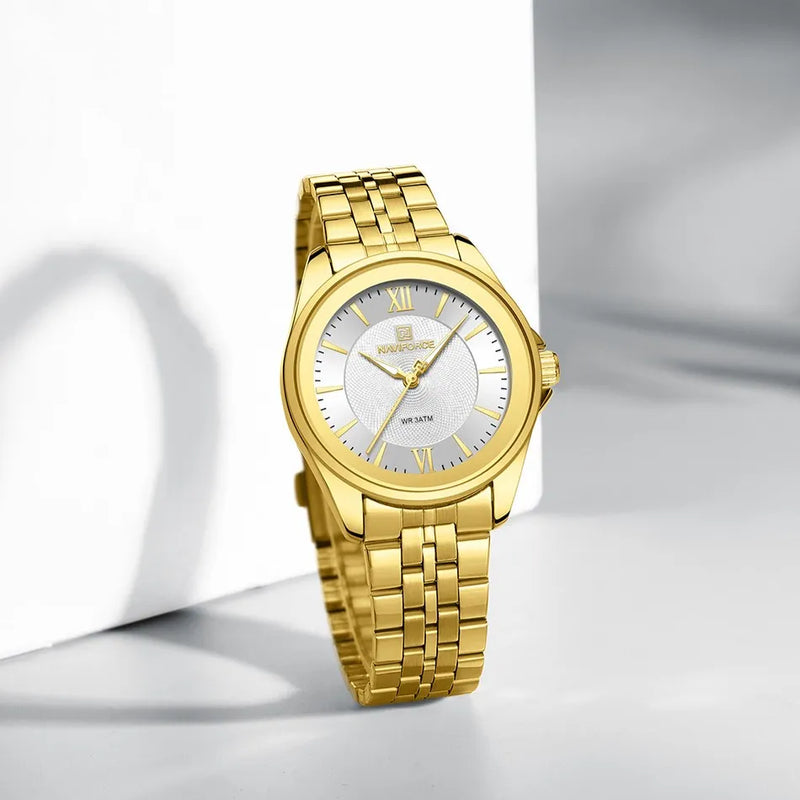 Naviforce 5067 For Women - Gold White