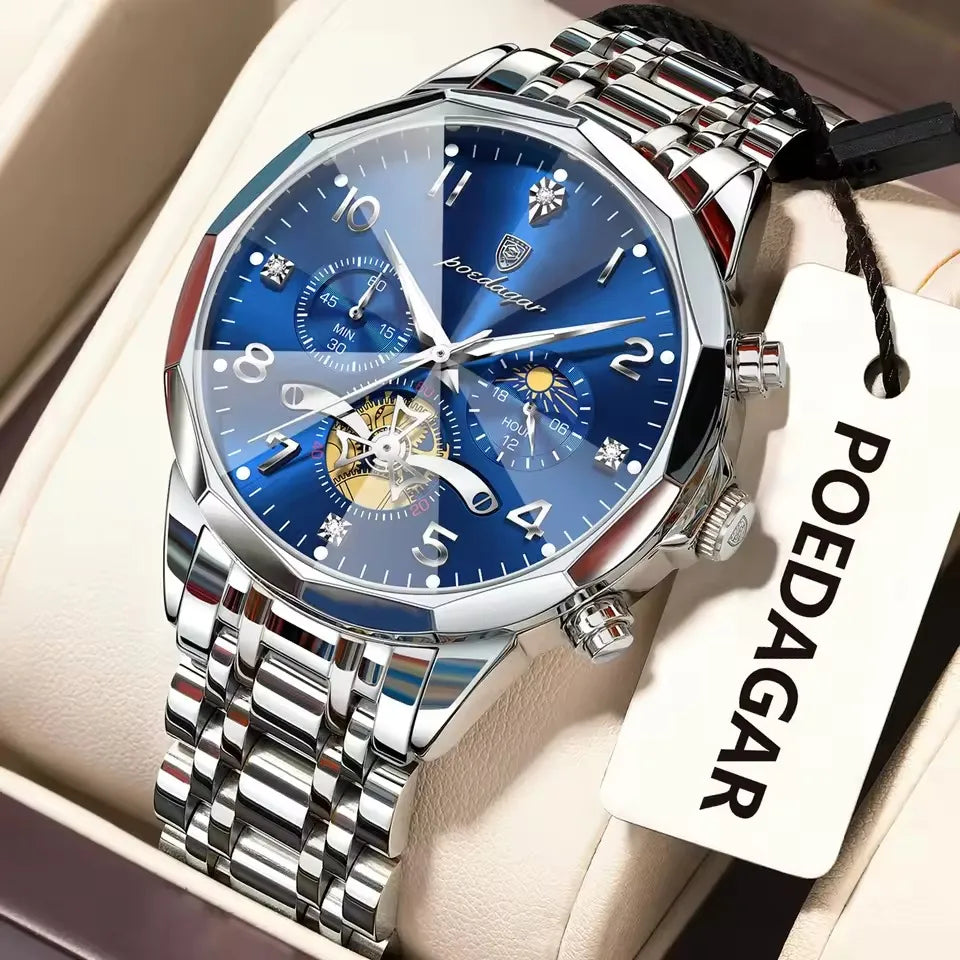 Poedagar 830 Men's Watch - Silver White