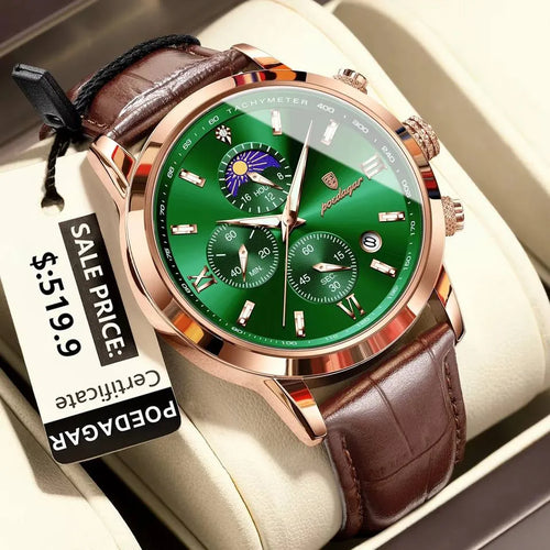Poedagar 866 Men's Watch - Gold White