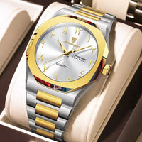 Poedagar 978 CH For Men - Silver Gold Gray