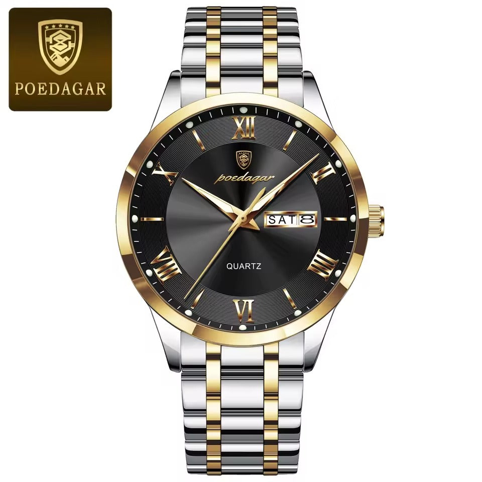 Poedagar 830 Men's Watch - Gold White