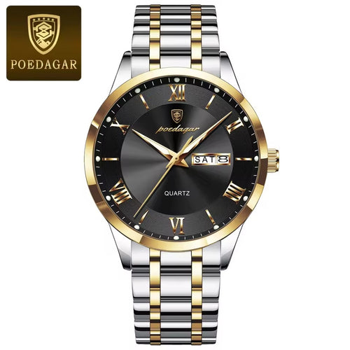 Poedagar 830 Men's Watch - Gold White