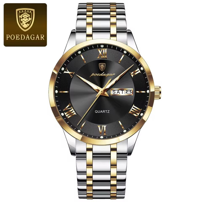 Poedagar 830 Men's Watch - Gold White