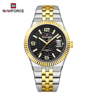 Naviforce 9277 Men's Watch - Silver Gold Black