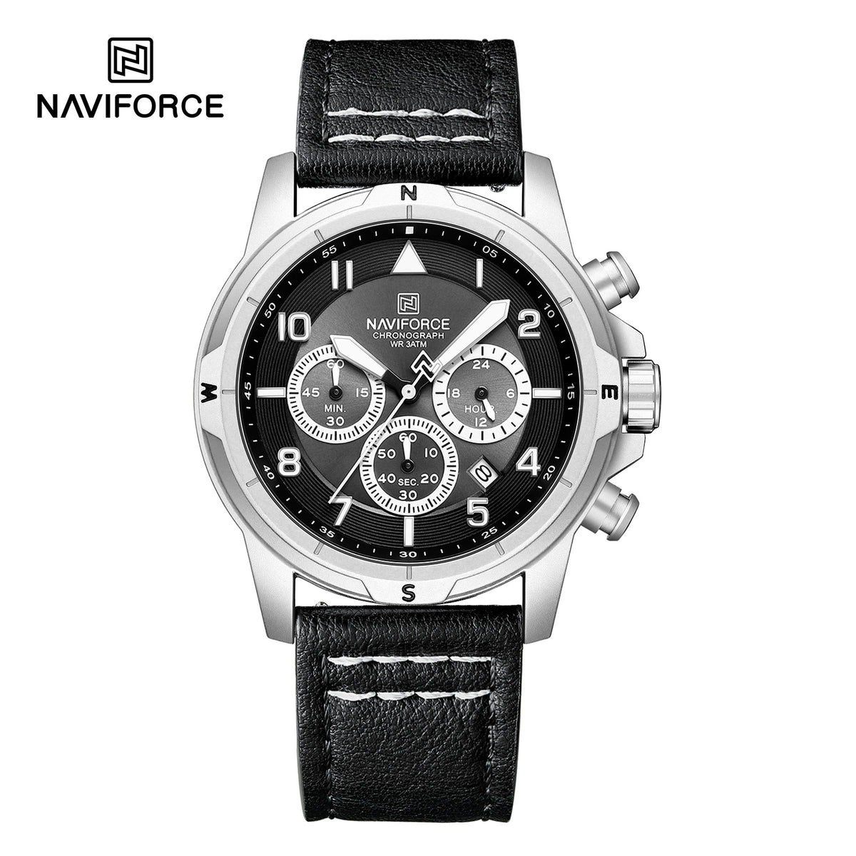 Naviforce 8077 L - Silver Black