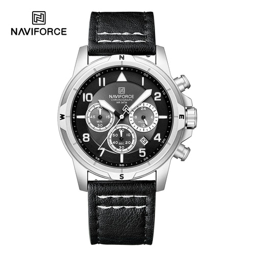Naviforce 8077 L - Silver Black
