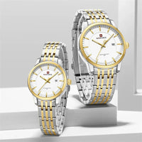Naviforce 9228 Couple - Silver Gold White