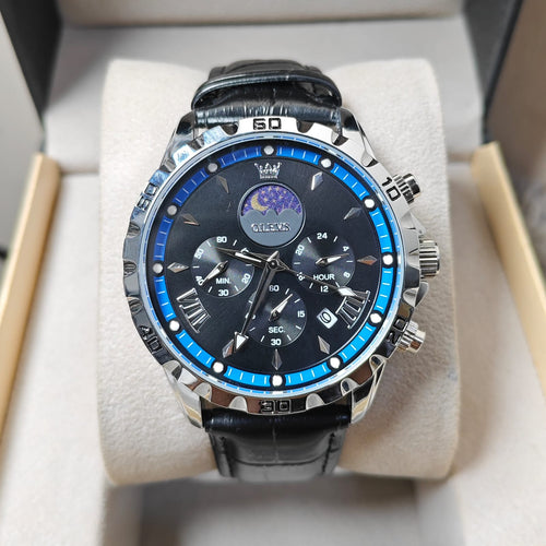 Olevs 2949 L- Silver Black Blue For Men