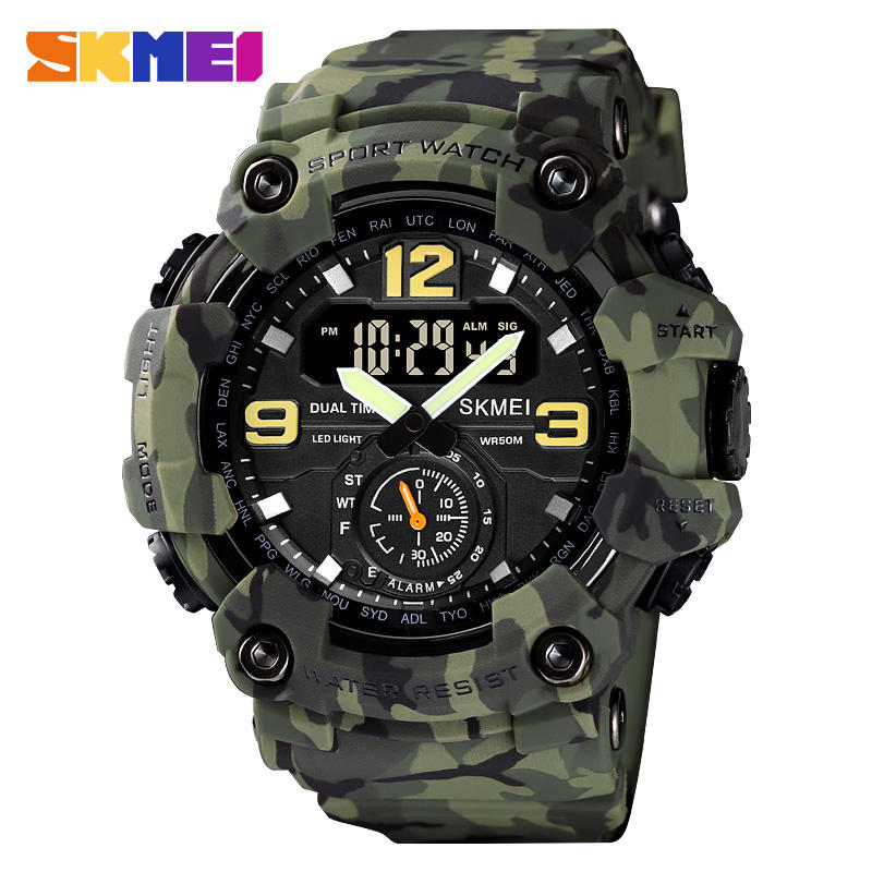 Skmei 1637 Men's Sport Watch- Army Green