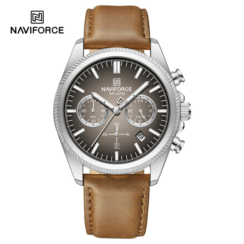 Naviforce 8082 L For Men - Brown Gray