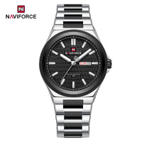 Naviforce 9285 CH For Men - Silver Black