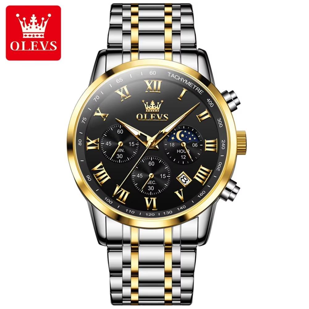Olevs 5529 CH For Men - Silver Gold Black