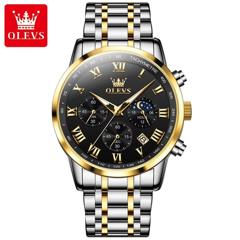 Olevs 5529 CH For Men - Silver Gold Black