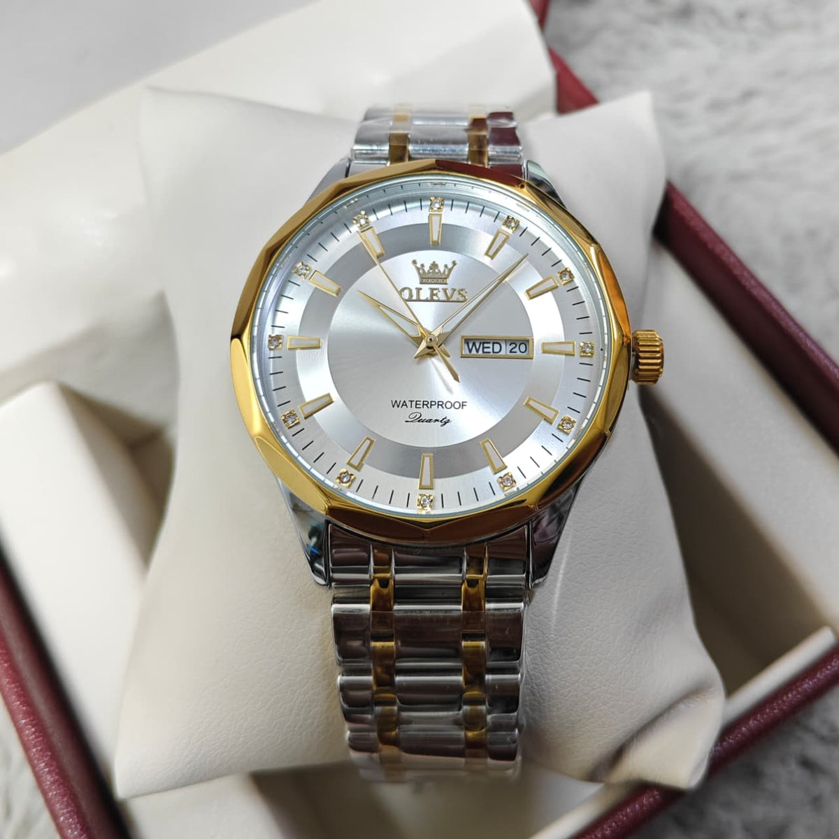 Olevs 3662 CH For Man - Silver Gold White
