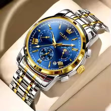 Olevs 2895 CH For Man - Silver Gold Blue