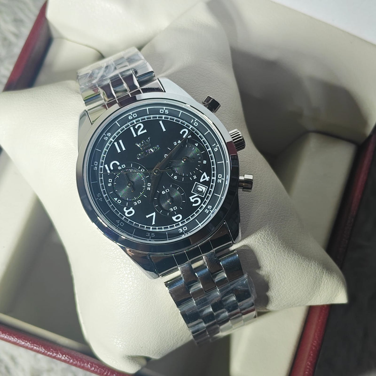 Olevs 2981 CH For Men - Silver Black