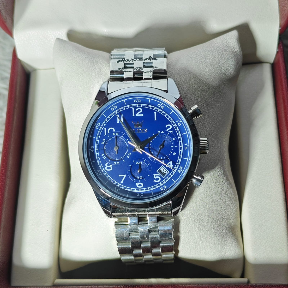 Olevs 2981 CH For Men - Silver Blue