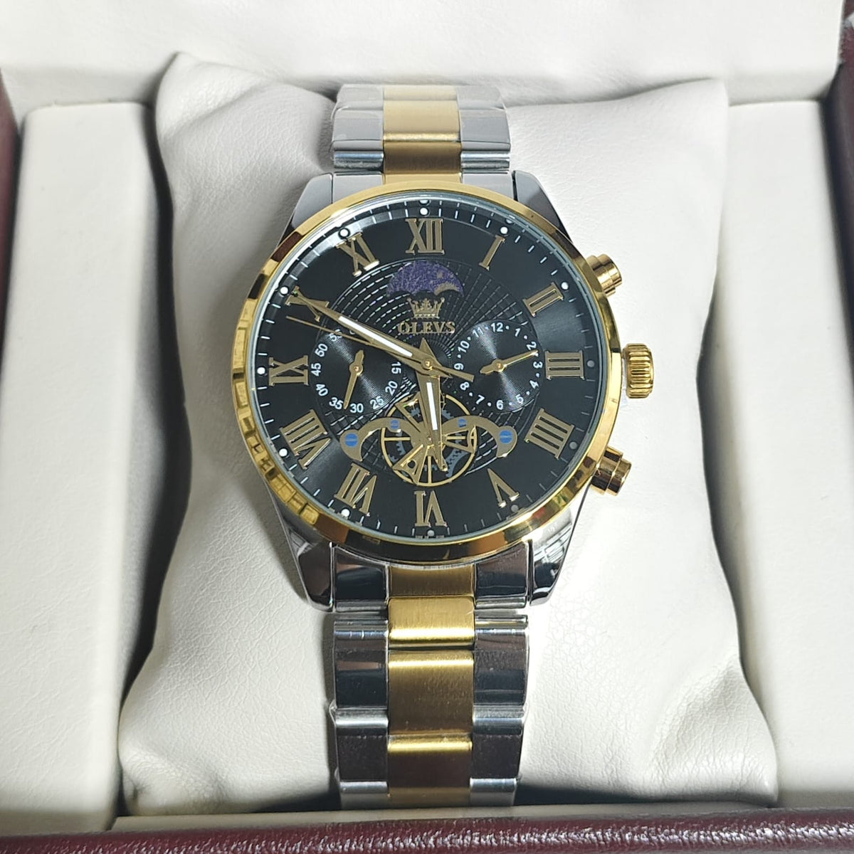 Olevs 3640 CH For Men – Silver Gold Black