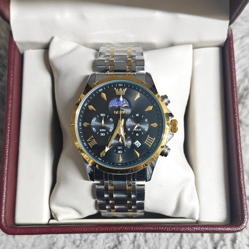 Olevs 3653 For Men - Silver Gold Black