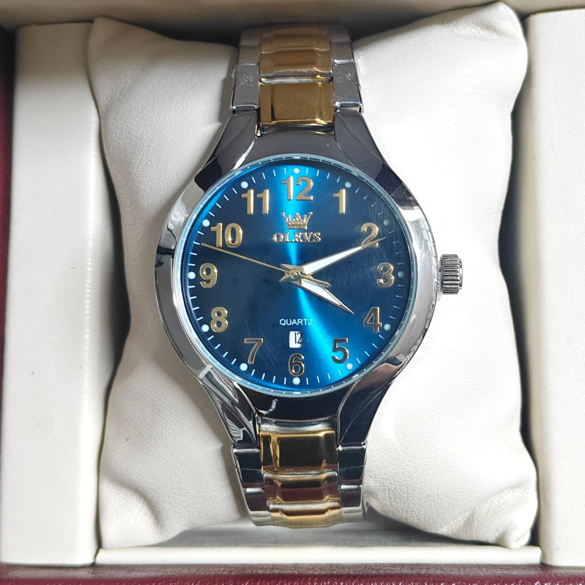 Olevs 3650 CH For Man - Silver Gold Blue