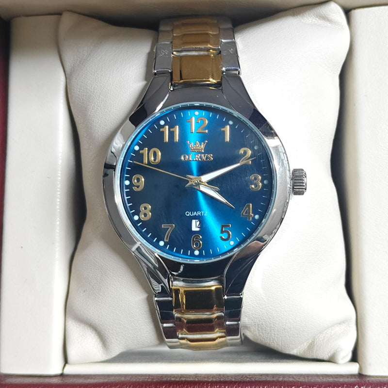 Olevs 3650 CH For Man - Silver Gold Blue