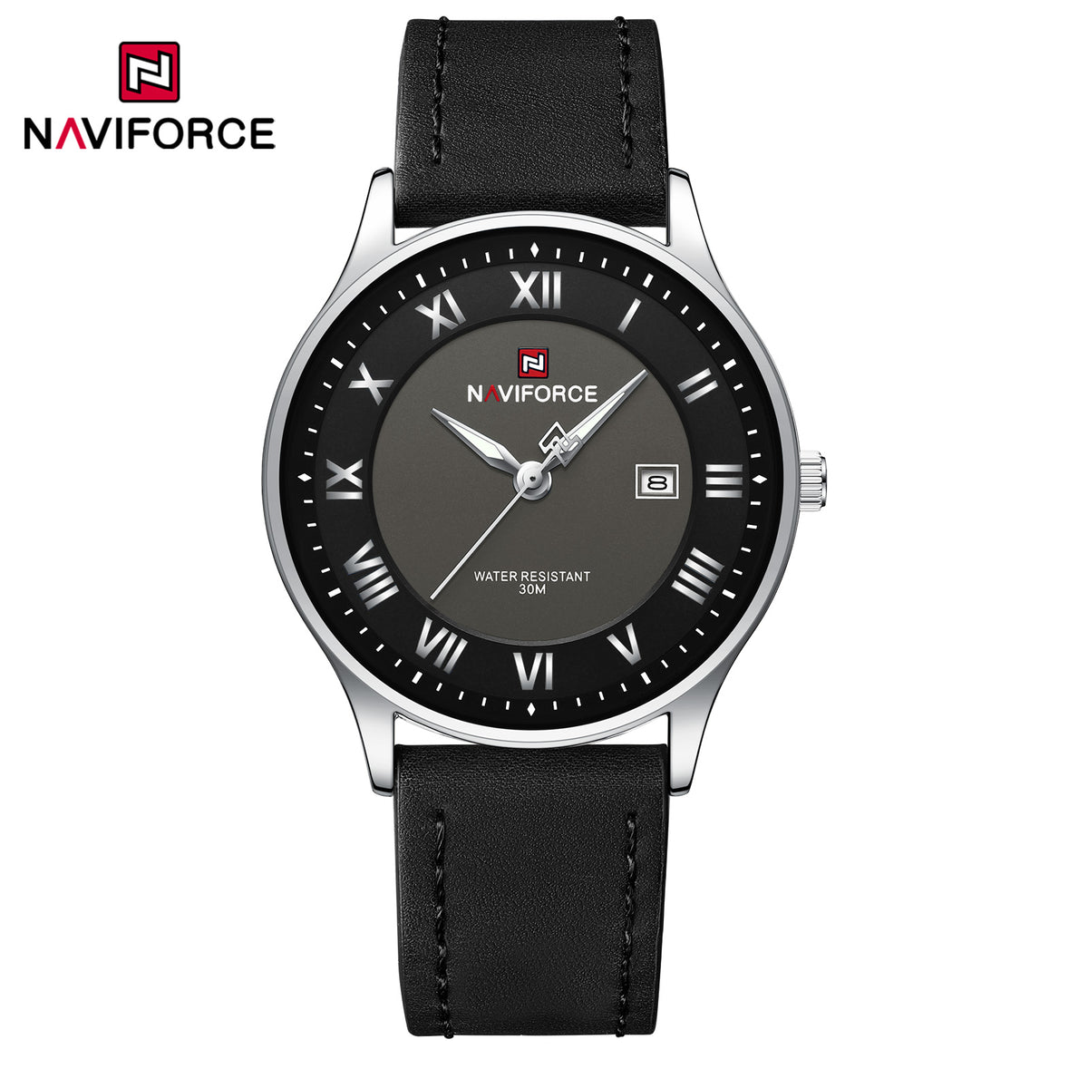 Naviforce 9290 L For Men - Silver Black