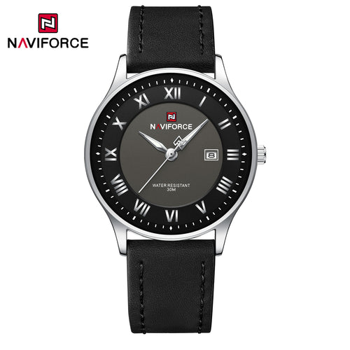 Naviforce 9290 L For Men - Silver Black