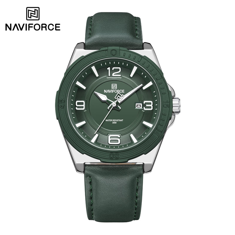 Naviforce 8084 L For Men - Silver Green