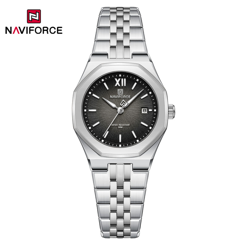 Naviforce 5078 CH For Women - Silver Black