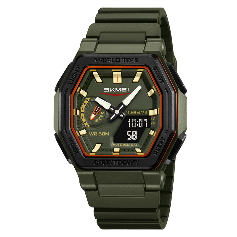Skmei 2438 For Men - Green Orange