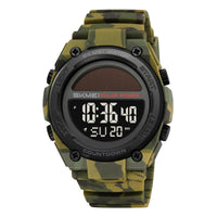 Skmei 2712 Men's Solar-Powered Digital Sports Watch - Army Green
