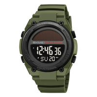 Skmei 2712 Men's Solar-Powered Digital Sports Watch - Black Green