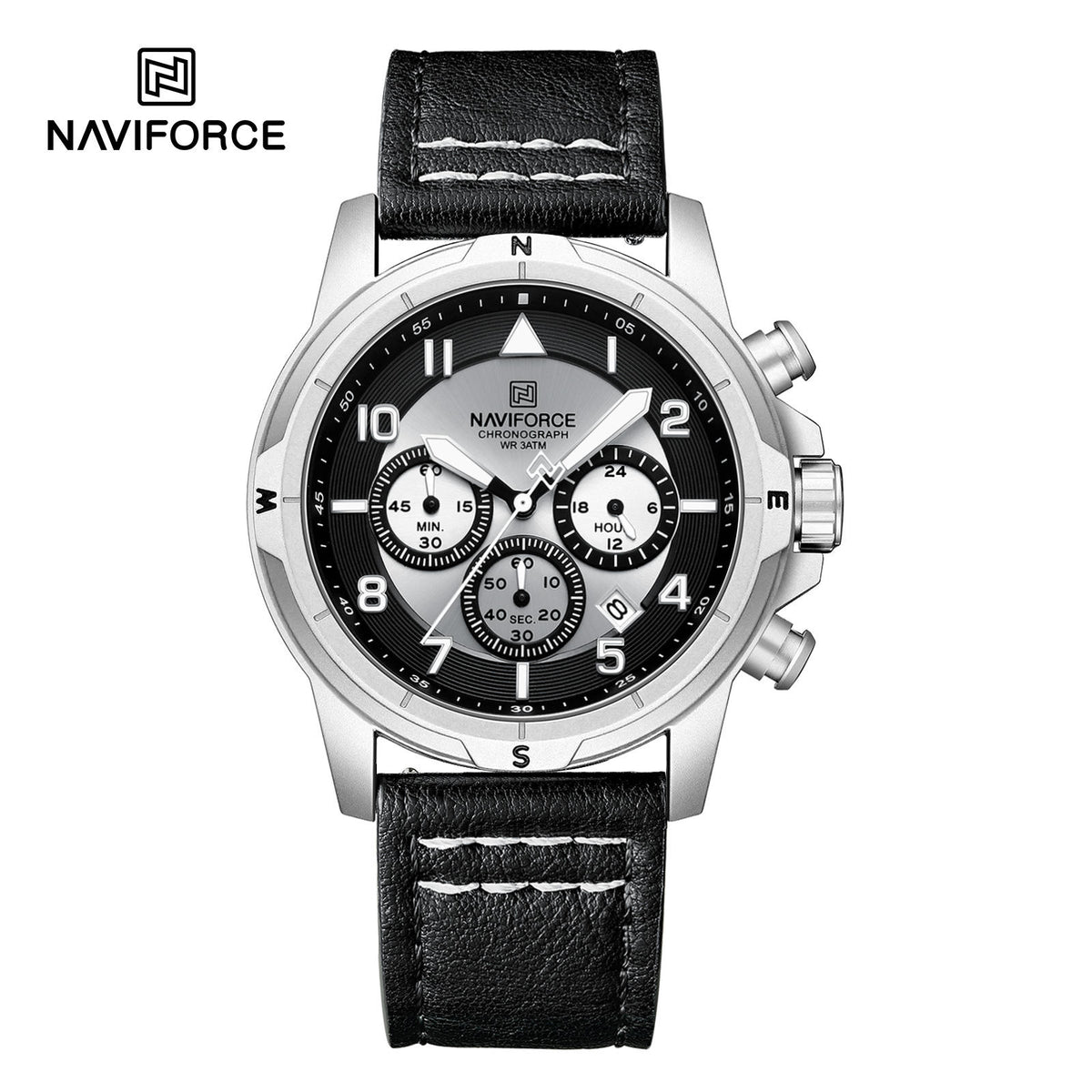 Naviforce 8077 L - Silver Black White