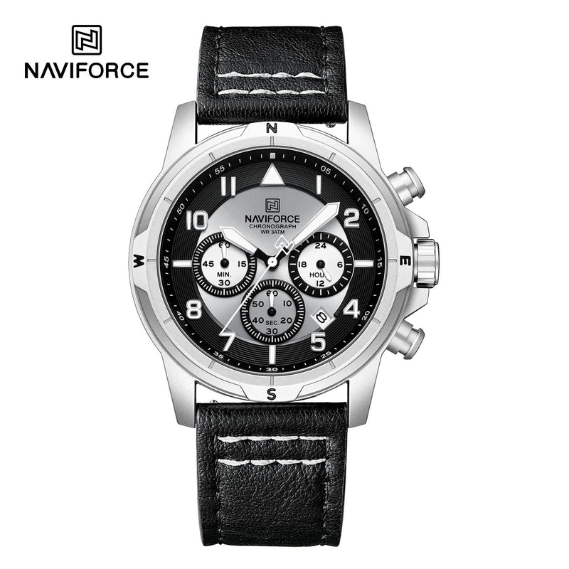 Naviforce 8077 L - Silver Black White