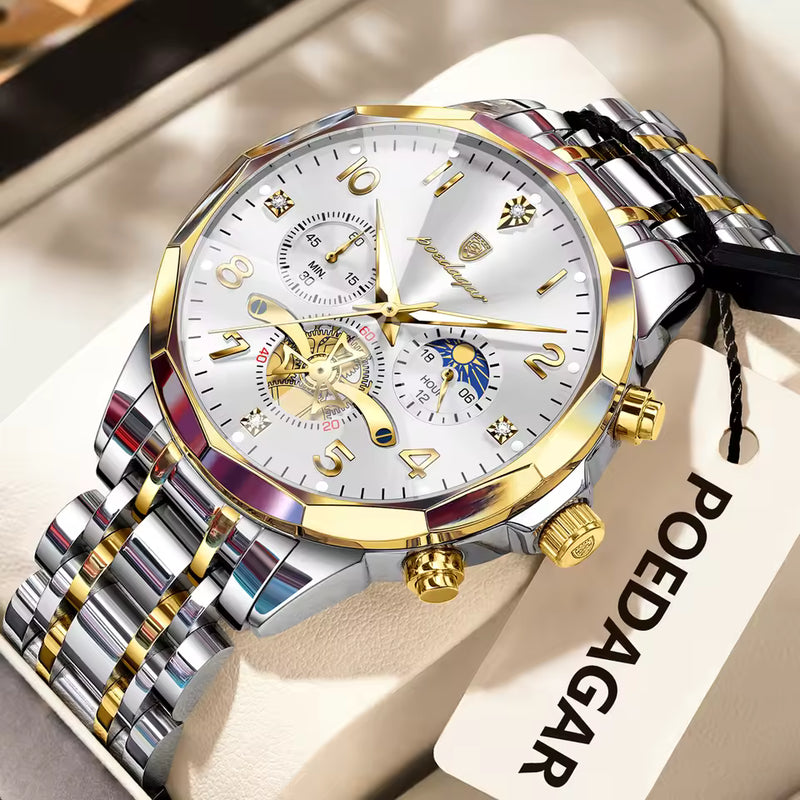 Poedagar 978L For Men - Silver Black