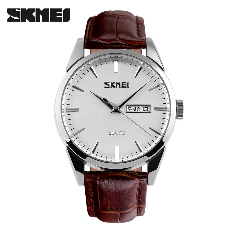Skmei 9073 -Silver Brown