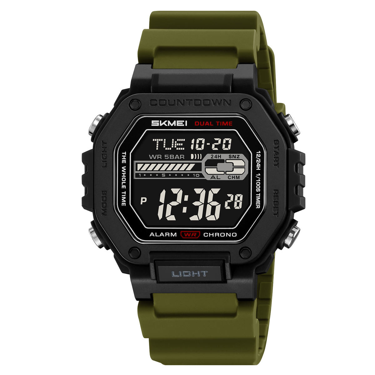 Skmei 2523 Silicone strap Men - Black Green