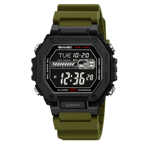 Skmei 2523 Silicone strap Men - Black Green