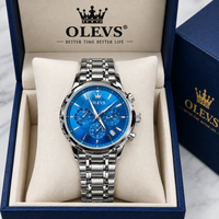 Olevs 2992 CH For Men - Silver Blue