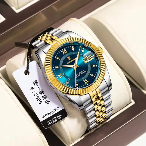Poedagar 910 CH For Men - Silver Gold Green