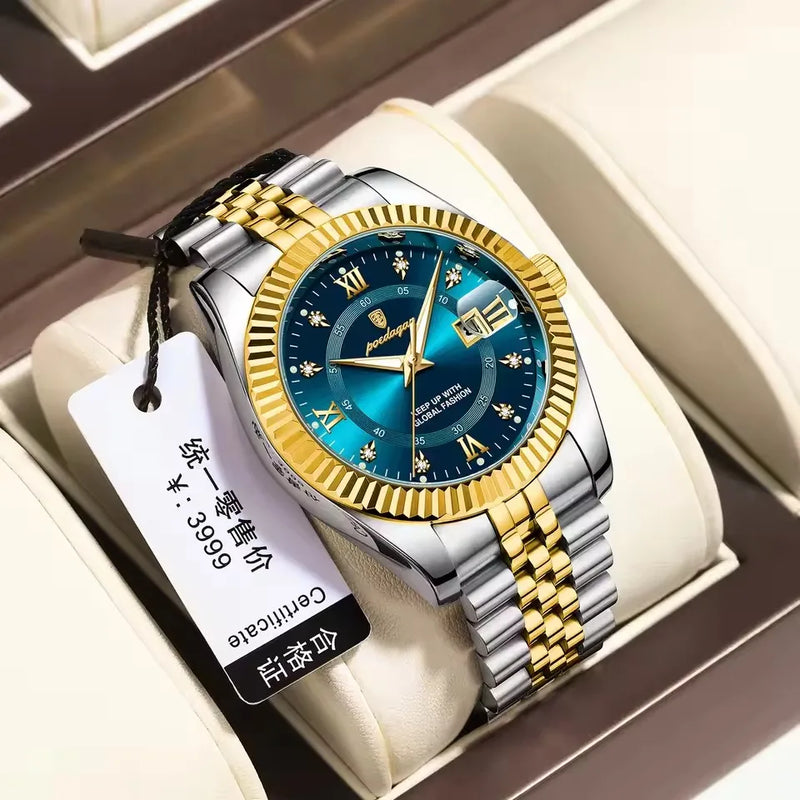 Poedagar 910 CH For Men - Silver Gold Green