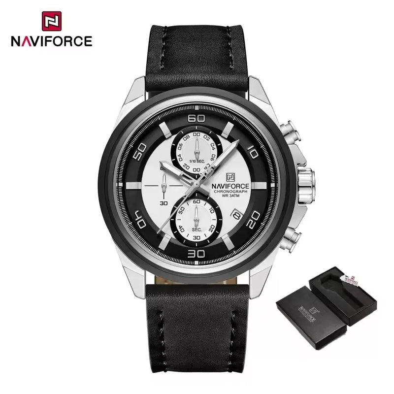 Naviforce 8075 For Men - Black White