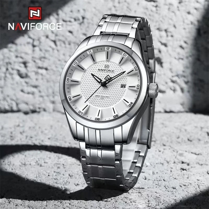 Naviforce 8032 CH - Silver White For Men
