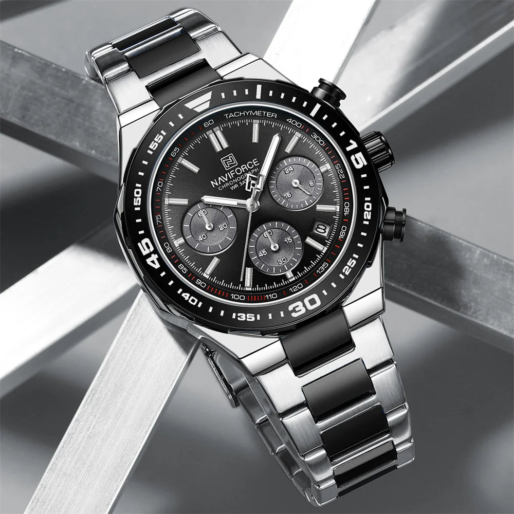 Naviforce 8049 - Silver Black For Man