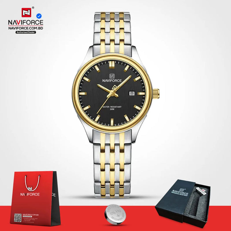 Naviforce 8039 - Gold Black For Woman